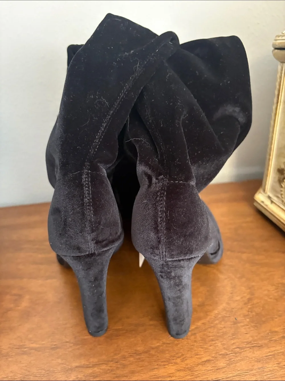 Unisa Black Suede Over-the-Knee Block Heel Boots
